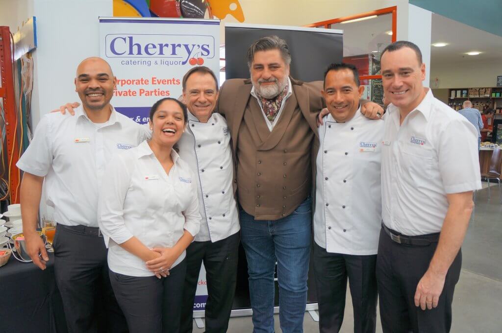 Cherry's Catering staff with Matt Preston as they provide corporate catering in Perth